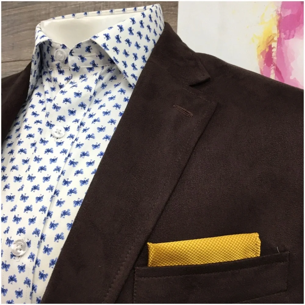 CHAPS Mens Faux‎ Suede Blazer Sport Coat Casual Jacket Size 44R Classic Suit